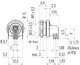 Binder 09-0404-55-02 M9 IP67 Female angled panel mount connector, Contacts: 2, shieldable, THT, IP67, front fastened