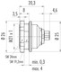 Binder 09-4811-81-04 Push-Pull Male panel mount connector, Contacts: 4, shieldable, solder, IP67, front fastened