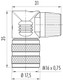 Binder 09-0136-70-03 M16 IP40 Female angled connector, Contacts: 3 (03-a), 4.0-6.0 mm, unshielded, solder, IP40