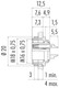 Binder 09-0308-89-03 M16 IP40 Female panel mount connector, Contacts: 3 (03-a), unshielded, solder, IP40, front fastened