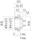 Binder 09-0316-80-05 M16 IP40 Female panel mount connector, Contacts: 5 (05-a), unshielded, solder, IP40, front fastened