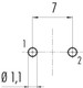 Binder 09-0304-90-02 M16 IP40 Female panel mount connector, Contacts: 2 (02-a), unshielded, THT, IP40, front fastened