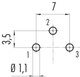 Binder 09-0308-99-03 M16 IP40 Female panel mount connector, Contacts: 3 (03-a), unshielded, THT, IP40, front fastened