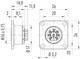 Binder 09-0124-370-06 M16 IP67 Square female panel mount connector, Contacts: 6 (06-a), unshielded, crimping (Crimp contacts must be ordered separately), IP67, UL