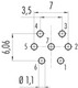 Binder 09-0128-90-07 M16 IP67 Female panel mount connector, Contacts: 7 (07-a), unshielded, THT, IP67, UL, front fastened