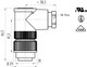 Binder 99-4225-210-07 RD24 Male angled connector, Contacts: 6+PE, 8.0-10.0 mm, unshielded, solder, IP67, UL, ESTI+, VDE, PG 11