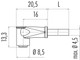 Binder 79-3414-45-03 M8 Female angled connector, Contacts: 3, unshielded, moulded on the cable, IP65, PVC, black, 3 x 0.25 mm², 5 m