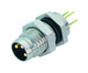 Binder 86-6119-1100-00003 M8 Male panel mount connector, Contacts: 3, unshielded, THT, IP67, UL, front fastened | American Cable Assemblies