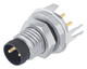 Binder 86-6319-1120-00004 M8 Male panel mount connector, Contacts: 4, shieldable, THT, IP67, front fastened | American Cable Assemblies