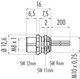 Binder 76-6218-1111-00005-0200 M8 Female panel mount connector, Contacts: 5, unshielded, single wires, IP67, UL, M10x0,75