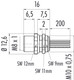 Binder 76-6218-1118-00012-0200 M8 Female panel mount connector, Contacts: 12, unshielded, single wires, IP67, UL, M10x0,75