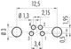 Binder 86-6618-1121-00004 M8 Female panel mount connector, Contacts: 4, shieldable, THT, IP67, M10x0,75, front fastened