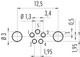 Binder 86-6618-1121-00005 M8 Female panel mount connector, Contacts: 5, shieldable, THT, IP67, M10x0,75, front fastened