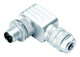 Binder 99-1525-822-04 M12-A Male angled connector, Contacts: 4, 6.0-8.0 mm, shieldable, wire clamp, IP67 | American Cable Assemblies
