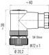 Binder 99-0536-24-05 M12-A Female angled connector, Contacts: 5, 4.0-6.0 mm, unshielded, wire clamp, IP67