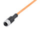 Binder 77-3430-0000-80003-0200 M12-A Female cable connector, Contacts: 3, unshielded, moulded on the cable, IP68, UL, PUR, orange, 3 x 0.34 mm², for welding applications, 2 m | American Cable Assemblies