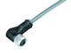 Binder 77-3534-0000-20704-0200 M12-A Female angled connector, Contacts: 4, shielded, moulded on the cable, IP67, UL, PVC, grey, 4 x 0.34 mm², 2 m | American Cable Assemblies