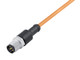 Binder 77-3429-0000-80005-0200 M12-A Male cable connector, Contacts: 5, unshielded, moulded on the cable, IP68, UL, PUR, orange, 5 x 0.34 mm², for welding applications, 2 m | American Cable Assemblies