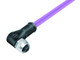 Binder 77-2534-0000-50705-1000 M12-A Female angled connector, Contacts: 5, shielded, moulded on the cable, IP67, UL, CAN-Bus, PUR, violet, 1 x 2 x AWG 22 + 1 x 2 x AWG 24, 10 m | American Cable Assemblies