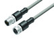 Binder 77-3430-3429-20003-0500 M12-A Connecting cable male cable connector - female cable connector, Contacts: 3, unshielded, moulded on the cable, IP68, UL, PVC, grey, 3 x 0.34 mm², 5 m | American Cable Assemblies