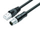 Binder 77-9753-3529-64708-1000 M12-A Connecting cable male cable connector - RJ45 connector, Contacts: 8, shielded, moulded on the cable, IP67, Ethernet CAT5e, TPE, black, 4 x 2 x AWG 24, 10 m | American Cable Assemblies