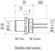 Binder 76-2231-0111-00005-0200 M12-A Male panel mount connector, Contacts: 5, unshielded, single wires, IP68, UL, M16x1,5, stainless steel