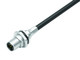 Binder 70-3481-785-08 M12-A Male panel mount connector, Contacts: 8, shielded, with cable assembled, IP68, M16x1,5, PUR, black, 5 x 0.25 mm², 0.5 m | American Cable Assemblies