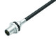 Binder 70-3481-287-08 M12-A Male panel mount connector, Contacts: 8, shielded, with cable assembled, IP68, PG 9, PUR, black, 8 x 0.25 mm², front fastened, 0.5 m | American Cable Assemblies