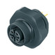 Binder 86-4832-3000-00008 M12-A Female panel mount connector, Contacts: 8, unshielded, THT, IP67, UL, PG 9, front fastened | American Cable Assemblies