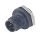 Binder 86-4331-1002-00004 M12-A Male panel mount connector, Contacts: 4, unshielded, solder, IP67, UL, M16x1,5 | American Cable Assemblies