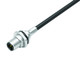 Binder 70-3441-288-05 M12-A Male panel mount connector, Contacts: 5, shielded, with cable assembled, IP68, M16x1,5, PUR, black, 5 x 0.25 mm², front fastened, 0.5 m | American Cable Assemblies