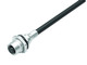 Binder 70-3482-288-08 M12-A Female panel mount connector, Contacts: 8, shielded, with cable assembled, IP68, M16x1,5, PUR, black, 8 x 0.25 mm², front fastened, 0.5 m | American Cable Assemblies