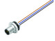 Binder 76-2631-1111-00005-0200 M12-A Male panel mount connector, Contacts: 5, unshielded, single wires, IP68, UL, M16x1,5, front fastened, stainless steel | American Cable Assemblies