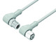 Binder 77-3734-3727-20403-0200 M12-A Connecting cable for food and beverage industry, Contacts: 3, unshielded, moulded on the cable, IP69K, UL, Ecolab, PVC, grey, 3 x 0.34 mm², stainless steel, 2 m | American Cable Assemblies