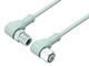 Binder 77-3734-3727-20403-0500 M12-A Connecting cable for food and beverage industry, Contacts: 3, unshielded, moulded on the cable, IP69K, UL, Ecolab, PVC, grey, 3 x 0.34 mm², stainless steel, 5 m | American Cable Assemblies