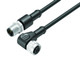 Binder 77-3434-3429-50003-1000 M12-A Connecting cable male cable connector - female angled connector, Contacts: 3, unshielded, moulded on the cable, IP68/IP69K, UL, PUR, black, 3 x 0.34 mm², 10 m | American Cable Assemblies