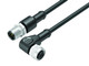 Binder 77-3434-3429-50005-0500 M12-A Connecting cable male cable connector - female angled connector, Contacts: 5, unshielded, moulded on the cable, IP68/IP69K, UL, PUR, black, 5 x 0.34 mm², 5 m | American Cable Assemblies
