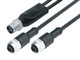 Binder 77-9829-3430-50003-0100 Connecting Cables Connecting cable, Contacts: 4/3, unshielded, moulded on the cable, IP68, PUR, black, 3 x 0.34 mm², 1 m | American Cable Assemblies
