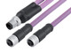 Binder 77-9853-4330-60702-0100 Connecting Cables Connecting cable, Contacts: 2, shielded, moulded on the cable, IP65, Profibus, PUR, violet, 2 x 0.25 mm², 1 m | American Cable Assemblies