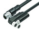 Binder 77-3429-3408-20004-0100 Connecting Cables Male cable connector - female angled connector, Contacts: 4, unshielded, moulded on the cable, IP67, UL, PVC, grey, 4 x 0.34 mm², 1 m | American Cable Assemblies