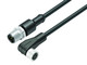 Binder 77-3429-3408-50004-0200 Connecting Cables Male cable connector - female angled connector, Contacts: 4, unshielded, moulded on the cable, IP67, UL, PUR, black, 4 x 0.34 mm², 2 m | American Cable Assemblies