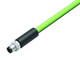 Binder 77-5429-0000-50704-0200 M8-D Male cable connector, Contacts: 4, shielded, moulded on the cable, IP67, Profinet/Ethernet CAT5e, PUR, green, 4 x AWG 22, 2 m | American Cable Assemblies