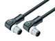 Binder 77-4527-4527-64704-1000 M12-D Connecting cable 2 male angled connector, Contacts: 4, shielded, moulded on the cable, IP67, Ethernet CAT5e, TPE, black, 2 x 2 x AWG 24, 10 m | American Cable Assemblies