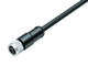 Binder 77-4530-0000-64704-0500 M12-D Female cable connector, Contacts: 4, shielded, moulded on the cable, IP67, UL, Ethernet CAT5e, TPE, black, 2 x 2 x AWG 24, 5 m | American Cable Assemblies