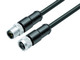 Binder 77-4530-4529-64704-0500 M12-D Connecting cable male cable connector - female cable connector, Contacts: 4, shielded, moulded on the cable, IP67, Ethernet CAT5e, TPE, black, 2 x 2 x AWG 24, 5 m | American Cable Assemblies