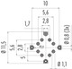 Binder 99-3782-402-08 M12-X Female panel mount connector, Contacts: 8, shieldable, SMT, IP68, UL, M14x1,0