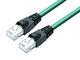 Binder 77-9753-9753-34708-0060 RJ45 Connecting cable 2 RJ45 connector, Contacts: 8, shielded, moulded on the cable, IP20, Ethernet CAT5e, TPE, blue green, 4 x 2 x AWG 24, 0.6 m | American Cable Assemblies
