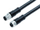 Binder 77-0690-0689-50704-0500 M12-S Connecting cable male cable connector - female cable connector, Contacts: 3+PE, unshielded, moulded on the cable, IP68, M12x1,0, PUR, black, 4 x 1.50 mm², 5 m | American Cable Assemblies