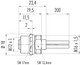 Binder 09-0692-300-04 M12-S Female panel mount connector, Contacts: 3+PE, unshielded, single wires, IP68, M16x1,5