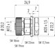 Binder 99-0634-500-04 M12-T Female panel mount connector, Contacts: 4, unshielded, screw clamp, IP68, UL, VDE, M20x1,5